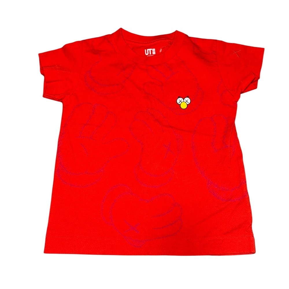 Uniqlo UT KAWS Elmo‎ Graphic T Shirt Red Kids Size 110